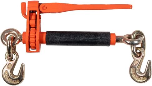 Mytee Products 4 Pack 5/16" - 3/8" Hi-Viz Green Heavy Duty Folding Handle Ratchet Load Binder w/Grab Hook 7,100 lbs WLL | Tie Down Hauling Chain Binders for Flatbed Truck Trailer in Kuwait