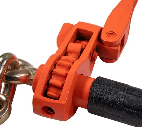 Mytee Products 4 Pack 5/16" - 3/8" Hi-Viz Green Heavy Duty Folding Handle Ratchet Load Binder w/Grab Hook 7,100 lbs WLL | Tie Down Hauling Chain Binders for Flatbed Truck Trailer in Kuwait