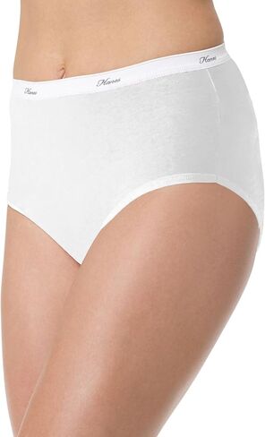 Hanes Womens Plus Cotton Brief, 10, White in Saudi Arabia