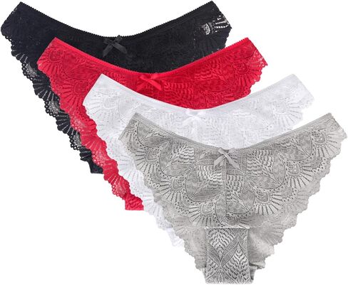 Women's Lace Panties Cheeky & Sexy, Black Lace Underwear & White Lace Underwear for Women, Mid-Waist Panties for Women in Saudi Arabia