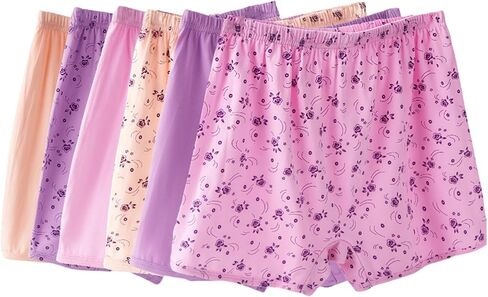 Women's Plus Size Cotton Boxer Briefs Loose Soft Panties Shorts for Middle Elderly Ladies Panties 6pcs in Saudi Arabia