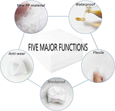 100 عبوة من ملاءات التغليف الإسفنجية، 12 × 12 بوصة من رغوة التغليف الرغوية، حشوة سميكة من البولي إيثيلين مقاس 1/16 بوصة لحماية الأطباق والأواني الزجاجية أثناء النقل والشحن | غير كاشطة وخالية من الغبار in Kuwait