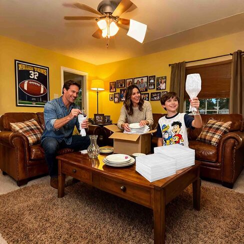 100 عبوة من ملاءات التغليف الإسفنجية، 12 × 12 بوصة من رغوة التغليف الرغوية، حشوة سميكة من البولي إيثيلين مقاس 1/16 بوصة لحماية الأطباق والأواني الزجاجية أثناء النقل والشحن | غير كاشطة وخالية من الغبار in Kuwait