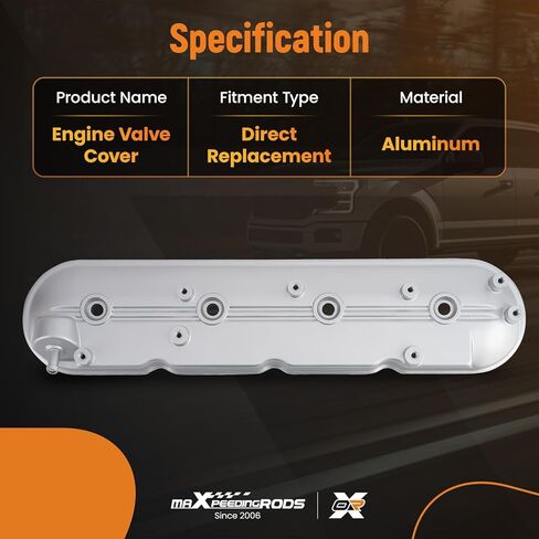 maXpeedingrods Aluminum Left Side Engine Valve Cover for Cadillac 2002-2008, for Chevy Corvette Silverado Tahoe Trailblazer 1999-2008 Replacement 12570427 12561820 in Saudi Arabia
