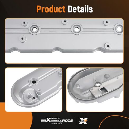maXpeedingrods Aluminum Left Side Engine Valve Cover for Cadillac 2002-2008, for Chevy Corvette Silverado Tahoe Trailblazer 1999-2008 Replacement 12570427 12561820 in Saudi Arabia