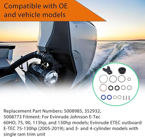 Trim Piston Repair Seal Kit with Wrench for Evinrude Johnson E-Tec 60HO 75 90 115hp and 130hp Models, Replacement for 5008985, 352932, 5008773 in Saudi Arabia