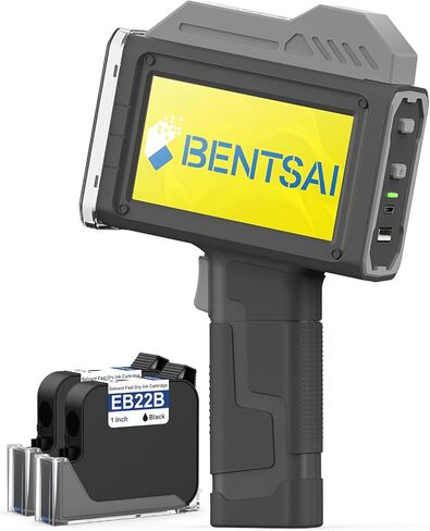 BENTSAI Handheld Printer 1 Inch BT-HH6210B Bundle with 2-Pack EB22B Original Solvent Fast Dry Black Ink Cartridge use for Code Date Logo Text Printing in Kuwait