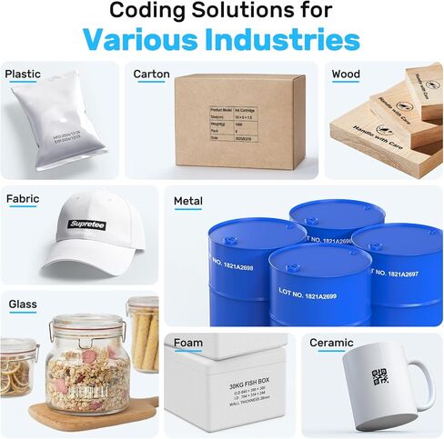 BENTSAI Handheld Printer 1 Inch BT-HH6210B Bundle with 2-Pack EB22B Original Solvent Fast Dry Black Ink Cartridge use for Code Date Logo Text Printing in Kuwait