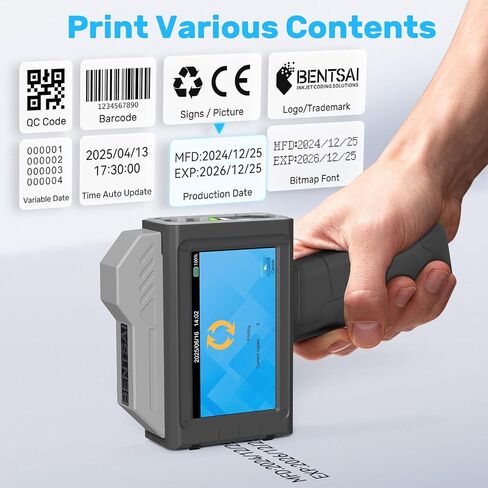 BENTSAI Handheld Printer 1 Inch BT-HH6210B Bundle with 2-Pack EB22B Original Solvent Fast Dry Black Ink Cartridge use for Code Date Logo Text Printing in Kuwait