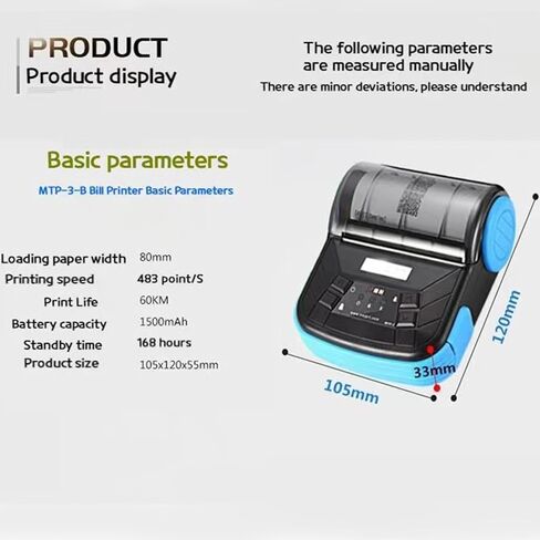 HHOP GOOJPRT MTP-3 80mm BT Thermal Printer Portable Lightweight for Supermarket Ticket Receipt Printing in Saudi Arabia
