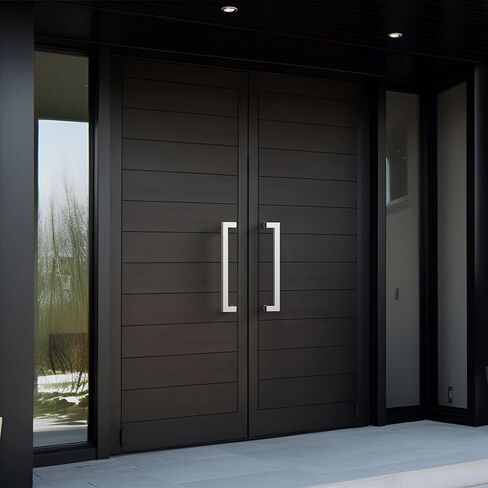 Modern Contemporary Long Stainless Steel Push Pull Door Handle for Home Entrance Glass Shower Wooden Barn & Office Store Shop Doors - Brushed Satin Nickel - 36 Inch in Saudi Arabia