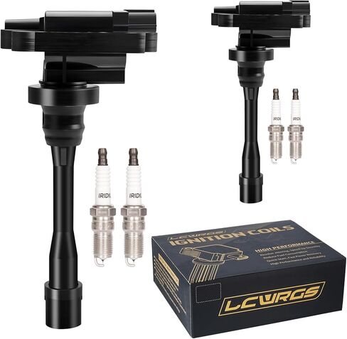 2x Ignition Coil Pack and 4x Spark Plugs for 2002 2003 2004 2005 2006 2007 Mitsubishi Lancer Eclipse Galant Mirage Outlander Chrysler Sebring Dodge Stratus Spark Plugs Coils 2.0 2.4 1.8 L4 UF295 in Saudi Arabia