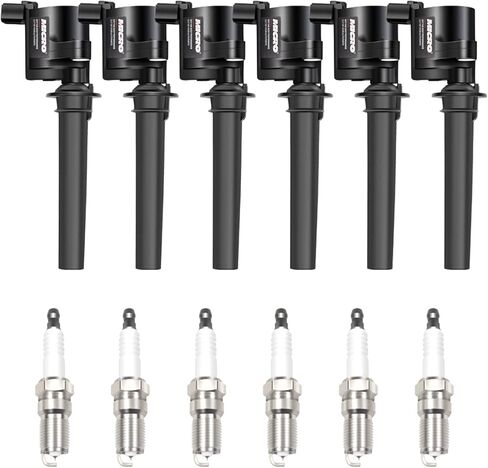 Micro Set of 6 Ignition Coils Pack & Iridium Spark Plugs SP493 Compatible with Ford Escape Freestyle Taurus Mzda Tribute Mercury Mariner Montego Sable 3.0 V6 Replacement for DG513 DG500 FD502 in Saudi Arabia