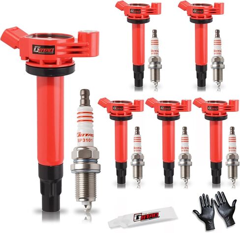 حزمة ملف الإشعال المطورة وقابس الإشعال متوافق مع 3.3 V6 2004 2005 2006 2007 2008 Toyota Sienna Highlander Solara Lexus RX330 ES330 RX 330 ES 330 3.3L يستبدل UF506 in Kuwait