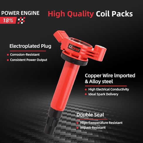 حزمة ملف الإشعال المطورة وقابس الإشعال متوافق مع 3.3 V6 2004 2005 2006 2007 2008 Toyota Sienna Highlander Solara Lexus RX330 ES330 RX 330 ES 330 3.3L يستبدل UF506 in Kuwait