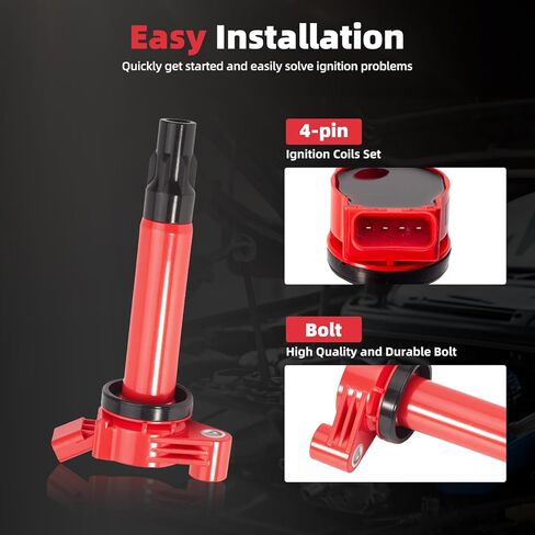 حزمة ملف الإشعال المطورة وقابس الإشعال متوافق مع 3.3 V6 2004 2005 2006 2007 2008 Toyota Sienna Highlander Solara Lexus RX330 ES330 RX 330 ES 330 3.3L يستبدل UF506 in Kuwait