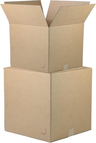 The Boxery 8"x8"x6" Brown/Kraft Corrugated Cardboard Shipping Boxes 25-Pack | Mailing, Packing, Moving & Storage for Business/Home – Durable - Eco-Friendly, Recyclable - Made in the USA in Saudi Arabia
