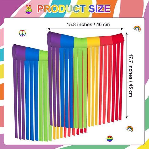 Denylo pro 15.8×17.7 Inch Rainbow Arm Warmer Pride Month Rainbow Fringe Outfits Gay Bulk Gifts Pride Outfits Accessories for LGBT Women Men in Saudi Arabia
