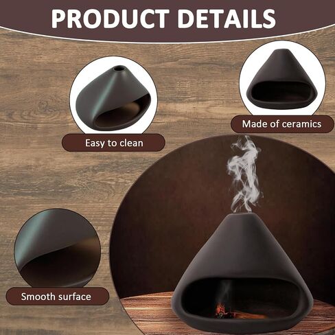 مبخرة بالو سانتو المصنوعة يدويًا من السيراميك - شيمينيا صغيرة، مساعدة الاسترخاء والتأمل في اليوجا، حامل بالو سانتو متعدد الوظائف، مبخرة بخور مريمية ومخروطية، هدية فريدة in Kuwait