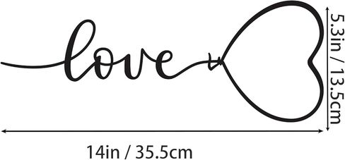 ديكور حائط معدني We Moment Love - علامة قلب الحب لغرفة النوم والمكتب وديكور المنزل - هدايا عيد الحب - أسود in Kuwait