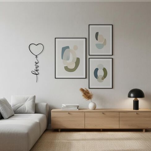 ديكور حائط معدني We Moment Love - علامة قلب الحب لغرفة النوم والمكتب وديكور المنزل - هدايا عيد الحب - أسود in Kuwait