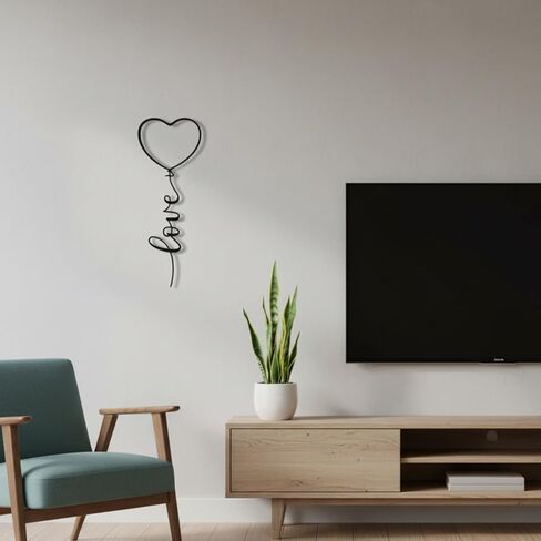 ديكور حائط معدني We Moment Love - علامة قلب الحب لغرفة النوم والمكتب وديكور المنزل - هدايا عيد الحب - أسود in Kuwait