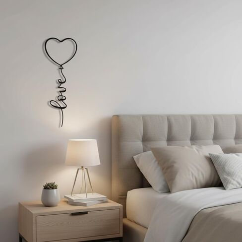 ديكور حائط معدني We Moment Love - علامة قلب الحب لغرفة النوم والمكتب وديكور المنزل - هدايا عيد الحب - أسود in Kuwait