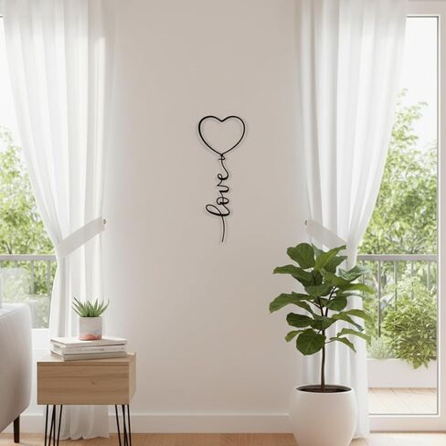 ديكور حائط معدني We Moment Love - علامة قلب الحب لغرفة النوم والمكتب وديكور المنزل - هدايا عيد الحب - أسود in Kuwait