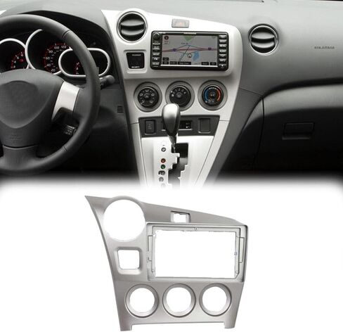 9'' Car Radio Stereo Fascia Frame Panel Cover Trim for Toyota Matrix 2003-2008 2010 2011 2012 2013 2014 Silver (Not Fit for 2009 Matrix 1.8 Base) in Saudi Arabia