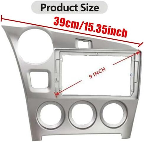 9'' Car Radio Stereo Fascia Frame Panel Cover Trim for Toyota Matrix 2003-2008 2010 2011 2012 2013 2014 Silver (Not Fit for 2009 Matrix 1.8 Base) in Saudi Arabia
