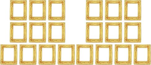 uxcell 10pcs Vintage Resin Picture Frames, Mini Tiny Photo Frame Rectangle Jewelry Display Prop for DIY Table Top Photography Wedding Decor, Gold, 1.5 x 1.2 in Saudi Arabia