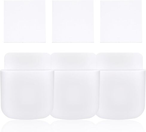 3 Pack White Remote Control Holder, ABS Plastic with Adhesive Tape, Remote Wall Holder, Damage-Free Adhesive for TV/AC Remotes, Phones, Pens, Ceiling Fan Remote. White in Kuwait