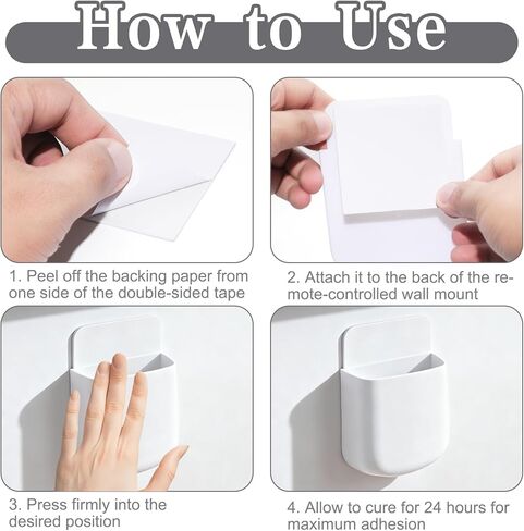 3 Pack White Remote Control Holder, ABS Plastic with Adhesive Tape, Remote Wall Holder, Damage-Free Adhesive for TV/AC Remotes, Phones, Pens, Ceiling Fan Remote. White in Kuwait