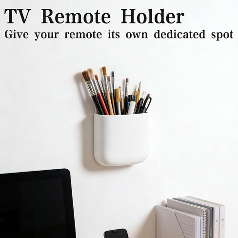 3 Pack White Remote Control Holder, ABS Plastic with Adhesive Tape, Remote Wall Holder, Damage-Free Adhesive for TV/AC Remotes, Phones, Pens, Ceiling Fan Remote. White in Kuwait