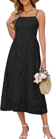Kikibell Women's Jacquard A Line Dresses High Waist Formal Evening Party Gowns for Wedding Guest in Saudi Arabia