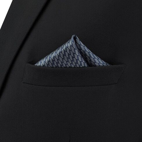 S&W SHLAX&WING Pocket Square for Men Geometric Micro Chevron Navy Blue White Finished Edges Elegant Gift in Saudi Arabia