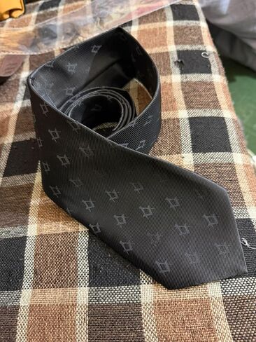2 Pairs Masonic Tie Freemasons Black Woven Neck Ties PureSilk Material With Square And Compass Embossed Logo in Saudi Arabia