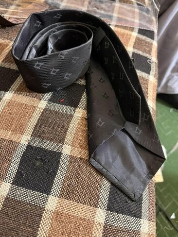 2 Pairs Masonic Tie Freemasons Black Woven Neck Ties PureSilk Material With Square And Compass Embossed Logo in Saudi Arabia