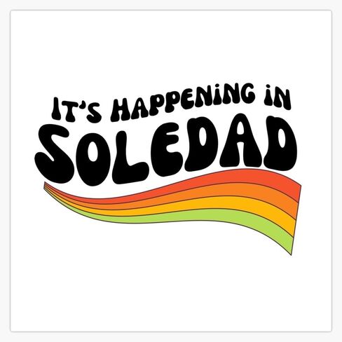 it's happening in soledad classic california retro vintage Window Water Bottle Bumper Sticker Decal 5" in Saudi Arabia