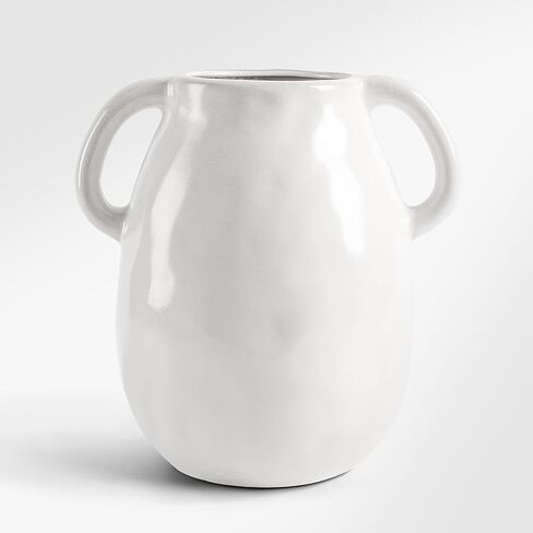 مزهرية سيراميك باللون الأزرق الداكن مقاس 7 بوصة مع مقابض، مزهرية زرقاء مزججة حديثة للزهور، مزهرية زهرة عتيقة لمنزل المزرعة لتزيين المنزل، الطاولة، العداد، غرفة المعيشة، غرفة النوم، المدخل in Kuwait