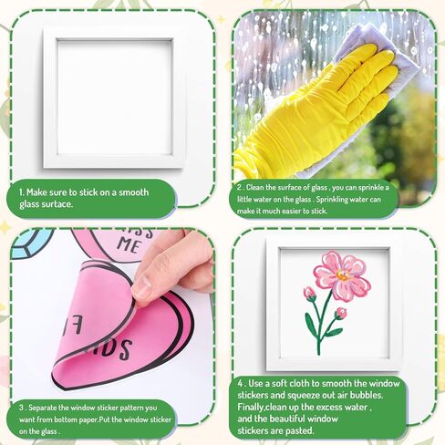 Whaline 6 Sheet Spring Wildflower Window Clings Window Decal Watercolor Floral Blossom Reusable Anti-Collision Windows Decor for Office School Home Party Supplies in Saudi Arabia