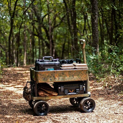 Mighty Max Cart Collapsible Outdoor Utility Wagon, 250lb Capacity, Fishing Camping Gardening Yard All-Terrain Cooler Wheels with Rod Holders, Camo in Saudi Arabia