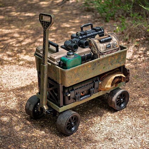 Mighty Max Cart Collapsible Outdoor Utility Wagon, 250lb Capacity, Fishing Camping Gardening Yard All-Terrain Cooler Wheels with Rod Holders, Camo in Saudi Arabia