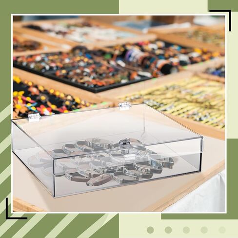 Clear Acrylic Locking Display Case with Keys Large Medication Lock Box Snack Fridge Lock Acrylic Figure Display Case Storage Box for Collectibles Figures Jewelry Toy(12" X 9.84" X 3") in Saudi Arabia
