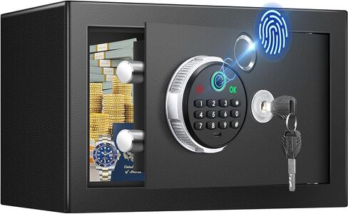 5.2 Cuft Biometric Safe Box with Fireproof Waterproof Bag, Fireproof Safe Large Document Storage Anti-Theft Dual Alerts, Mute Mode, Digital Security for Business in Kuwait