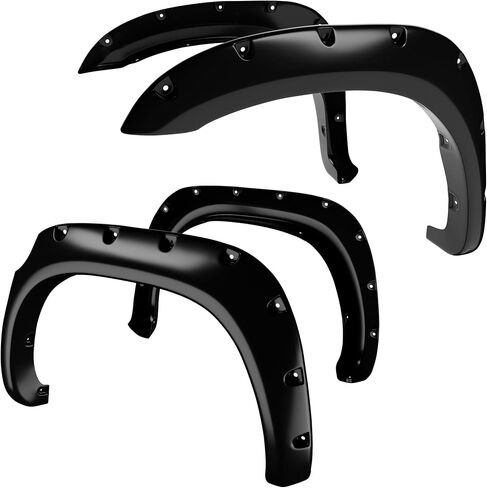 YITAMOTOR Fender Flares, Compatible with 2007-2013 Toyota Tundra, Front Rear Wheels w/UV Protected & Dura-Flex Material & Smooth Black Finish Pocket Rivet Style in Kuwait