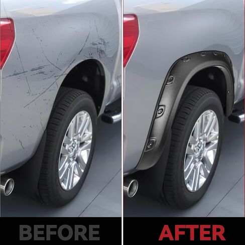 YITAMOTOR Fender Flares, Compatible with 2007-2013 Toyota Tundra, Front Rear Wheels w/UV Protected & Dura-Flex Material & Smooth Black Finish Pocket Rivet Style in Kuwait