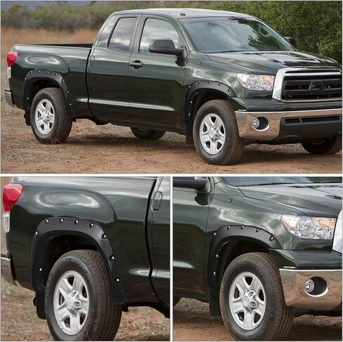 YITAMOTOR Fender Flares, Compatible with 2007-2013 Toyota Tundra, Front Rear Wheels w/UV Protected & Dura-Flex Material & Smooth Black Finish Pocket Rivet Style in Kuwait