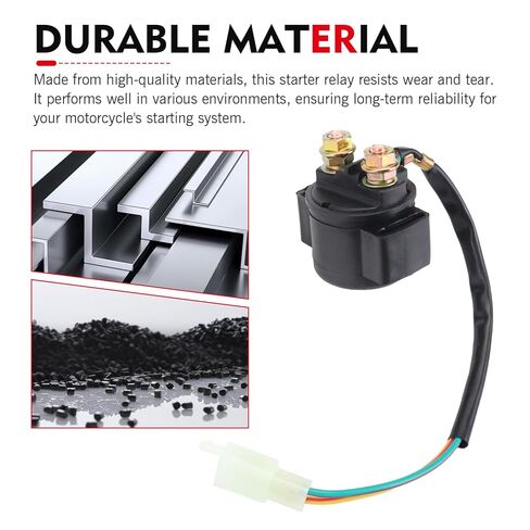 Starter Solenoid Relay, 12V Motorcycle Starter Relay for 50cc, 70cc, 90cc, 100cc, 150cc, 200cc, 250cc ATVs, Dirt Bikes, Scooters, Go-Karts, Quad Bikes, Mopeds (Black) in Saudi Arabia