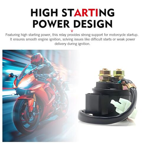 Starter Solenoid Relay, 12V Motorcycle Starter Relay for 50cc, 70cc, 90cc, 100cc, 150cc, 200cc, 250cc ATVs, Dirt Bikes, Scooters, Go-Karts, Quad Bikes, Mopeds (Black) in Saudi Arabia